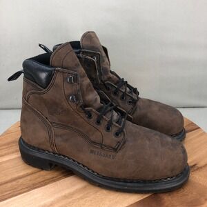 Red Wing Mens Waterproof Steel Toe Metguard Boots Brown Leather Work Size 8.5 D
